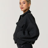 Black Geometric Check Jacket