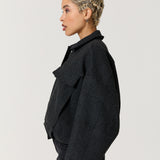 Black Geometric Check Jacket