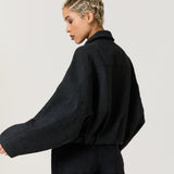 Black Geometric Check Jacket