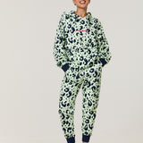 Green Leopard Print Cotton Hoodie