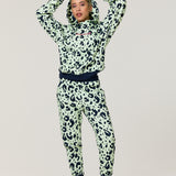 Green Leopard Print Cotton Hoodie