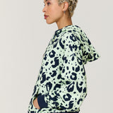 Green Leopard Print Cotton Hoodie