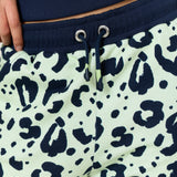 Green Leopard Print Cotton Joggers