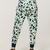 Green Leopard Print Cotton Joggers