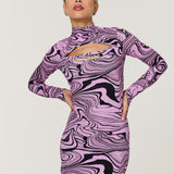 Swirl Print Cut Out Mini Dress