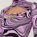 Swirl Print Cut Out Mini Dress