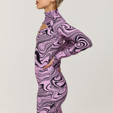 Swirl Print Cut Out Mini Dress