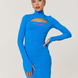 Blue Cut Out Bodycon Mini Dress