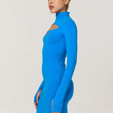 Blue Cut Out Bodycon Mini Dress
