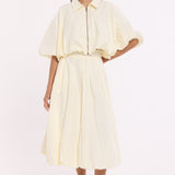 Cream Crop Jacket And Midi Skirt Set