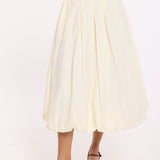 Cream Crop Jacket And Midi Skirt Set