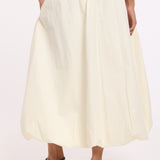 Cream Crop Jacket And Midi Skirt Set