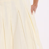 Cream Crop Jacket And Midi Skirt Set