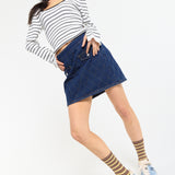 Striped Ribbed Knit Long Sleeve Top