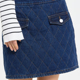 Quilted Denim Mini Skirt