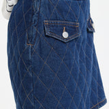 Quilted Denim Mini Skirt