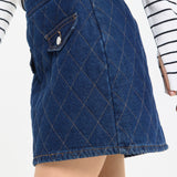 Quilted Denim Mini Skirt