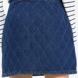 Quilted Denim Mini Skirt