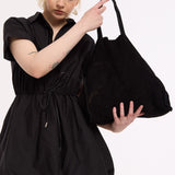 Black Slouch Genuine Leather Tote Bag