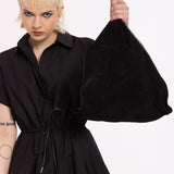 Black Slouch Genuine Leather Tote Bag