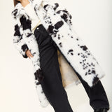 Black and White Faux Fur Cow Coat