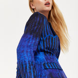 Abstract Print Heart Pocket Blazer