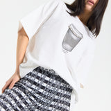 Sparkle Coffee Print Oversized T-Shirt