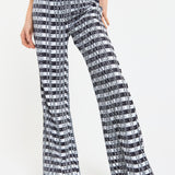 Monochrome Logo Check Wide Leg Trousers
