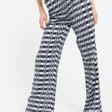 Monochrome Logo Check Wide Leg Trousers