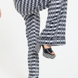 Monochrome Logo Check Wide Leg Trousers