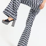 Monochrome Logo Check Wide Leg Trousers