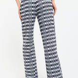 Monochrome Logo Check Wide Leg Trousers
