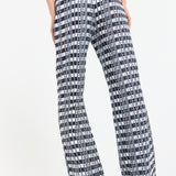 Monochrome Logo Check Wide Leg Trousers
