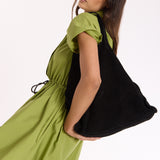 Black Slouch Genuine Leather Tote Bag