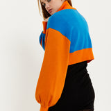 House Of Holland Melting Heart Logo Jumper in Blue And Orange