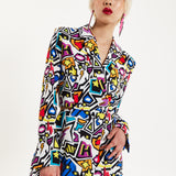 House Of Holland Graphic Pop Art Blazer Playsuit