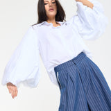 Balloon Sleeve Oversized White Shirt