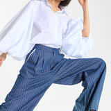 Balloon Sleeve Oversized White Shirt