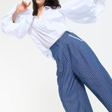 Balloon Sleeve Oversized White Shirt