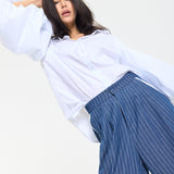 Balloon Sleeve Oversized White Shirt