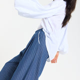 Balloon Sleeve Oversized White Shirt
