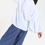 Balloon Sleeve Oversized White Shirt