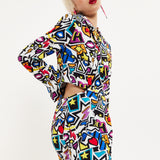 House Of Holland Graphic Pop Art Blazer Playsuit