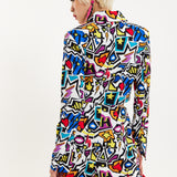 House Of Holland Graphic Pop Art Blazer Playsuit