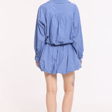 Blue Check Shirt And Mini Skirt Set