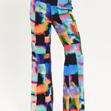 Abstract Patchwork Print Trousers