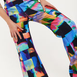 Abstract Patchwork Print Trousers