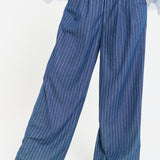 Pinstripe Wide Leg Trousers