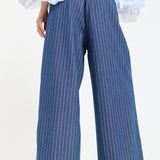 Pinstripe Wide Leg Trousers
