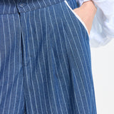Pinstripe Wide Leg Trousers